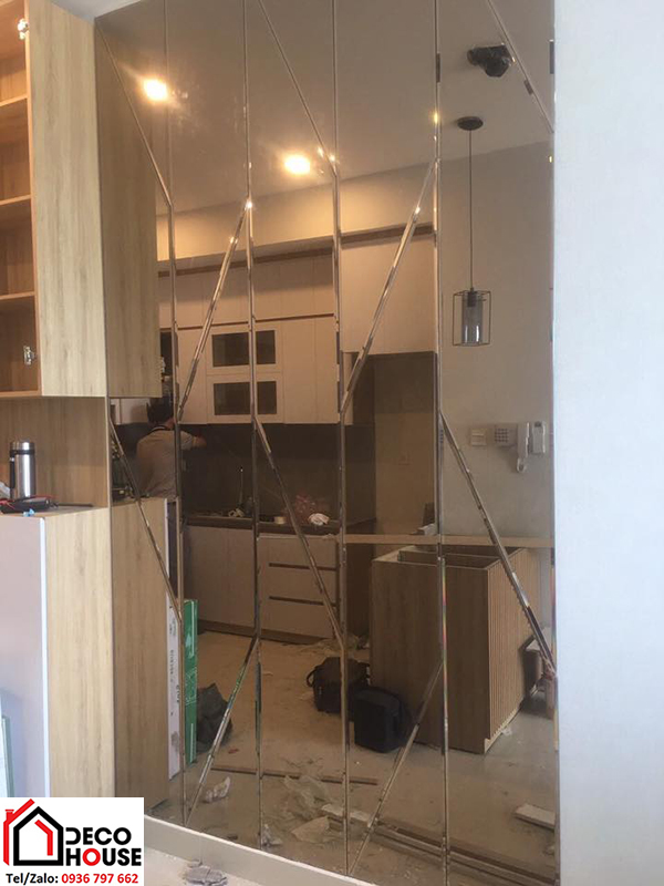 gương trang trí màu trà