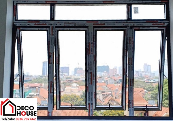 Cửa sổ mở hát 4 cánh nhôm Xingfa đẹp
