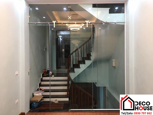 Cửa kính cường lực lùa 1 cánh đẹp