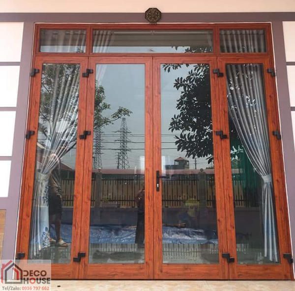 Làm cửa nhôm Xingfa giả gỗ giá rẻ tại Hà Nội