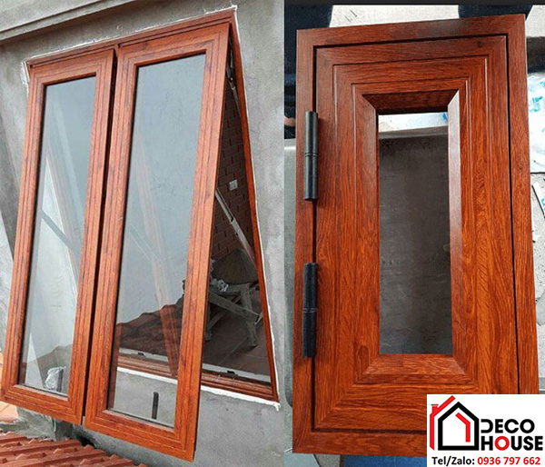 Mẫu cửa nhôm vân gỗ Xingfa đẹp