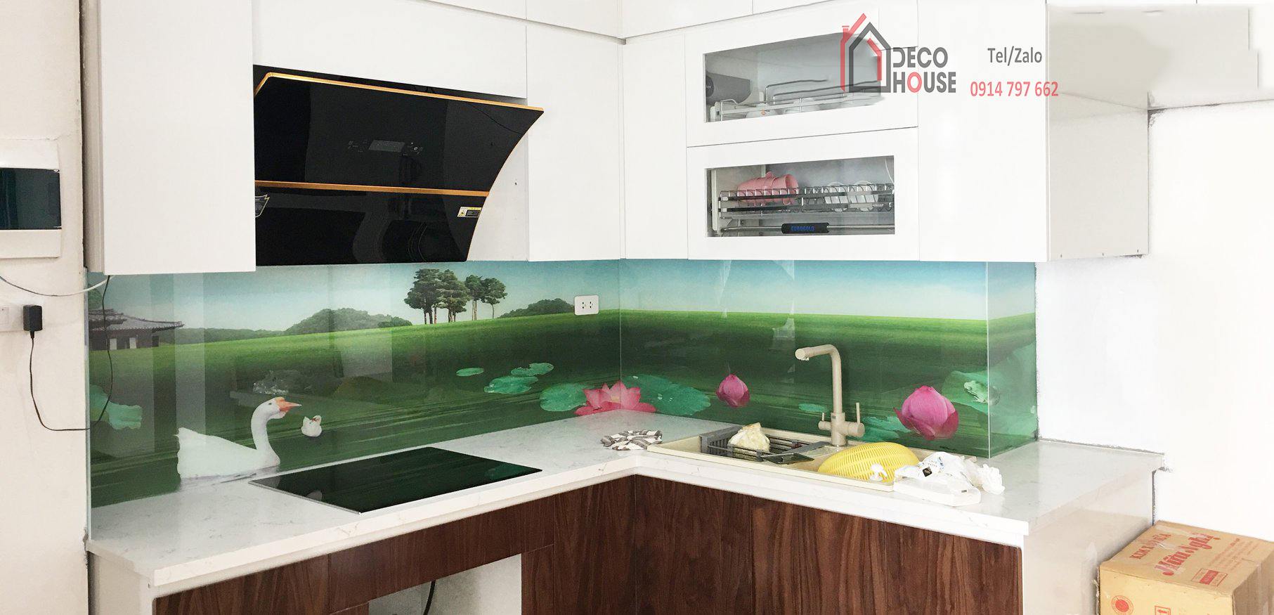 Tranh kính ốp bếp 3D đẹp
