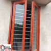 Cửa nhôm PMA vân gỗ 2 cánh mở quay