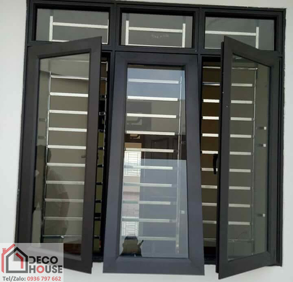 Cửa sổ nhôm Việt Pháp màu đen