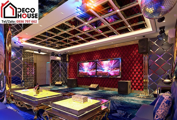 Gương trang trí dán tường phòng karaoke