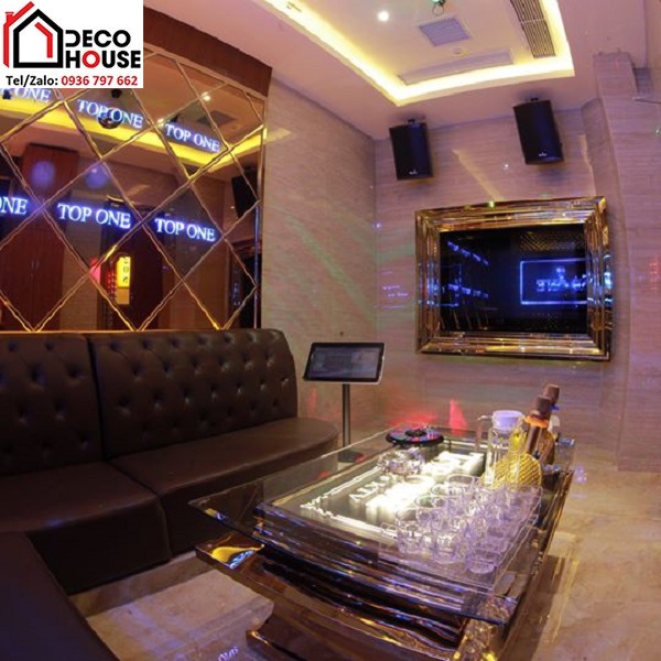 Làm gương dán tường quán karaoke tại Hà Nội