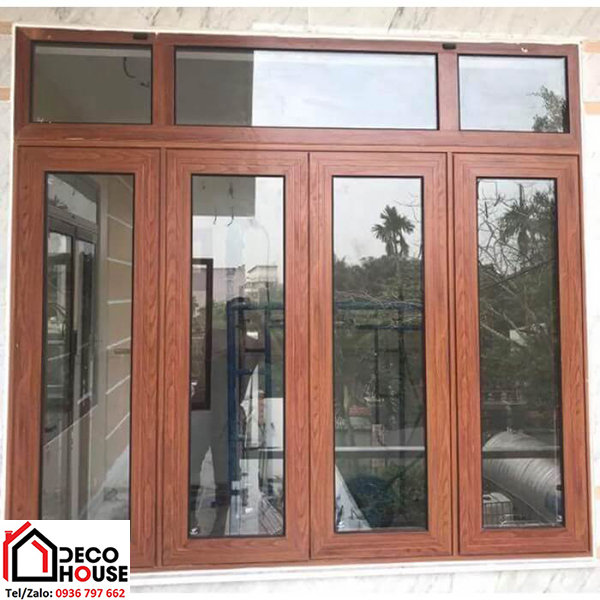 Lắp đặt cửa nhôm PMA chính hãng màu vân gỗ